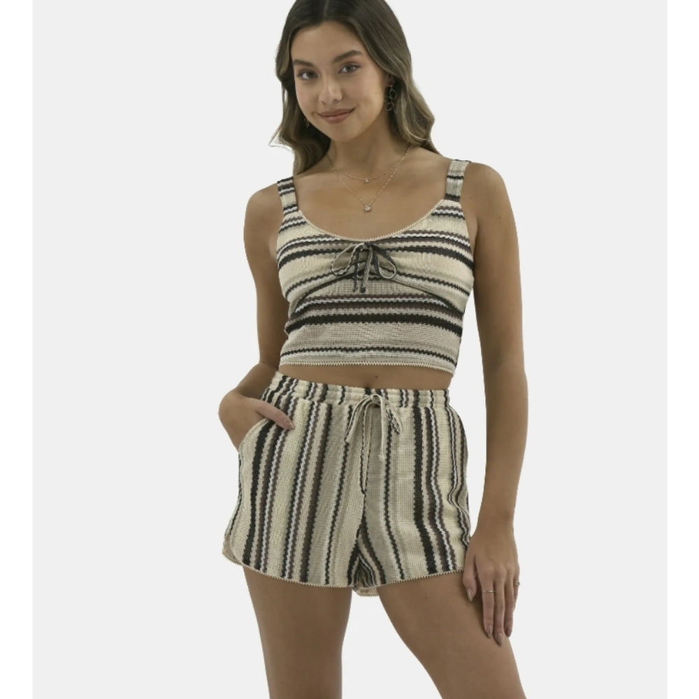 No Boundaries Knit Tank Top and Shorts Set, 2-Piece, Size Medium